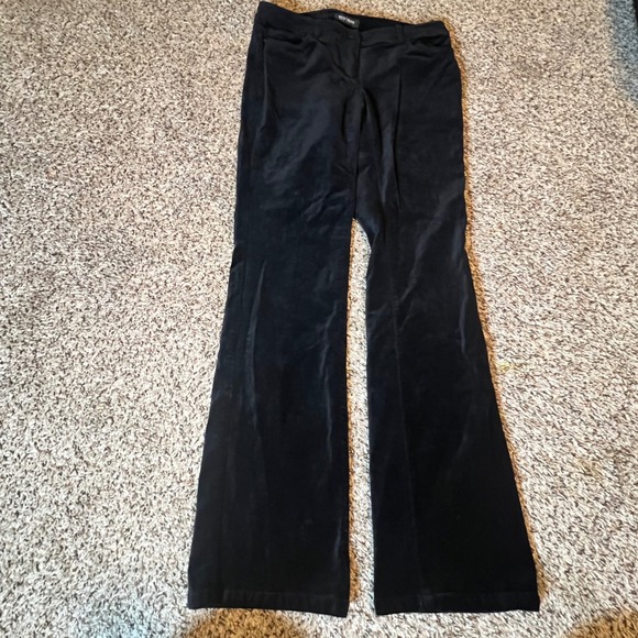 White House Black Market Pants - White House Black Market Blanc Black Velvet Boot Leg Pants Womens 2R RN111459